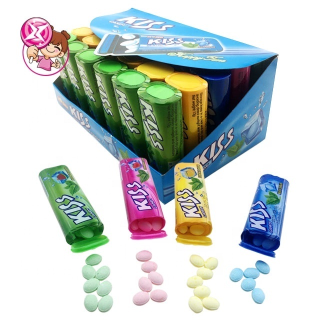 Hot Sale Halal Fruity Flavors Mint Kiss Tablet Candy Fresh Breath Mouth Candy Pressed Candy For India Market