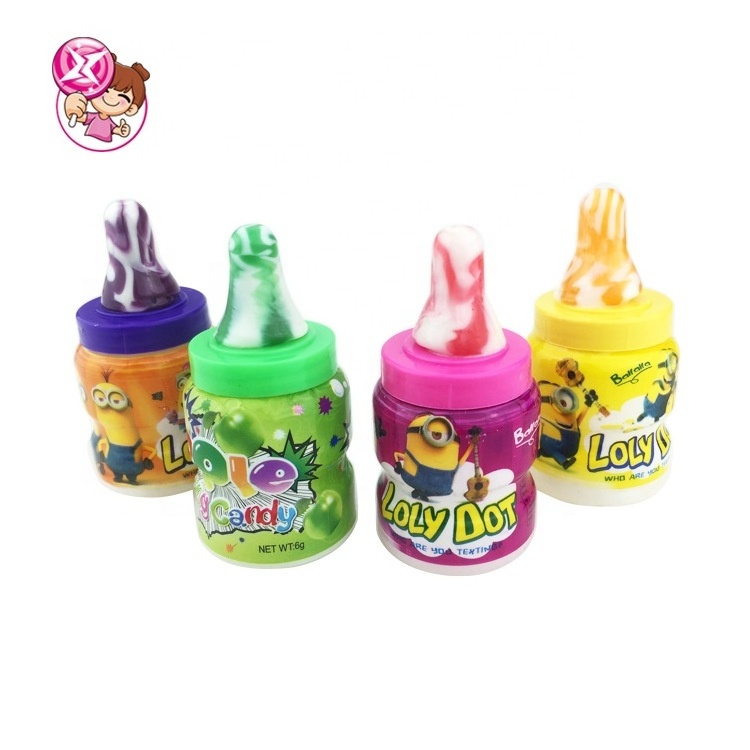 Funny  sweets baby pacifier  shaped fruit flavored toy candy with sour powder hard candy