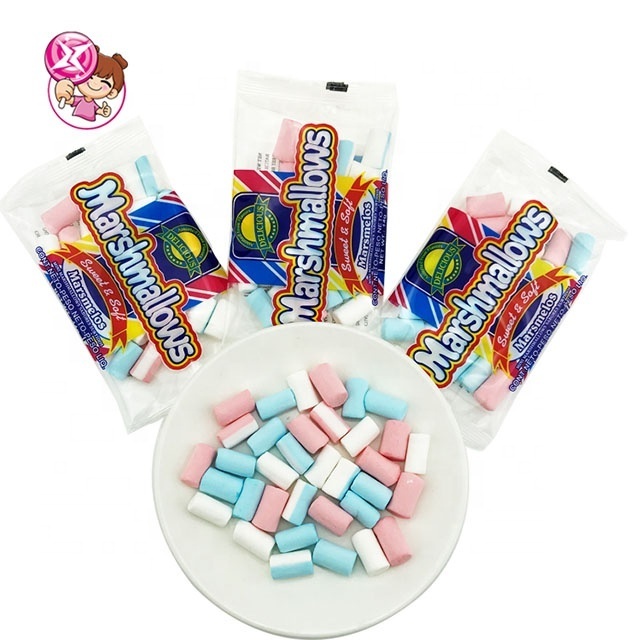 Factory wholesale hot halal Asian candy Small chalk shape children's fruit flavored fudge color mini marshmallows