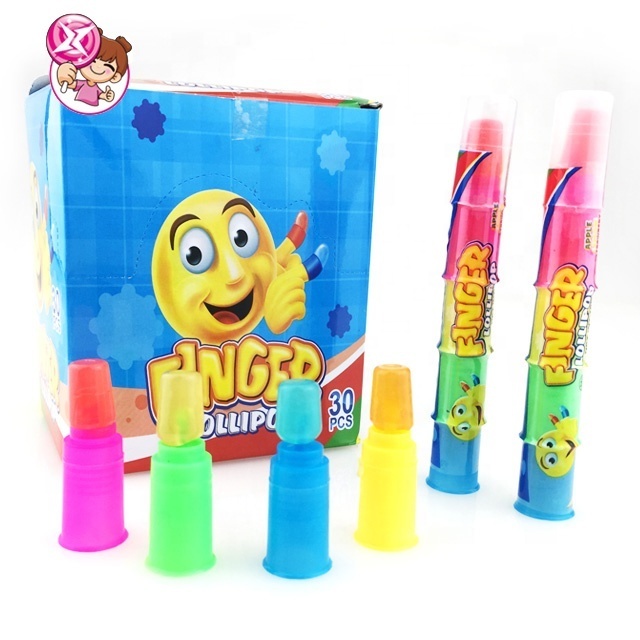 Hot Sale Halal Sweets Fruit Lovely Lollipop Toys Wholesale Colorful Finger Candy Sweet Box Packaging Box Packing Hard OEM ODM