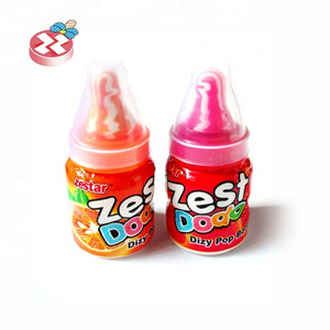 Funny  sweets baby pacifier  shaped fruit flavored toy candy with sour powder hard candy