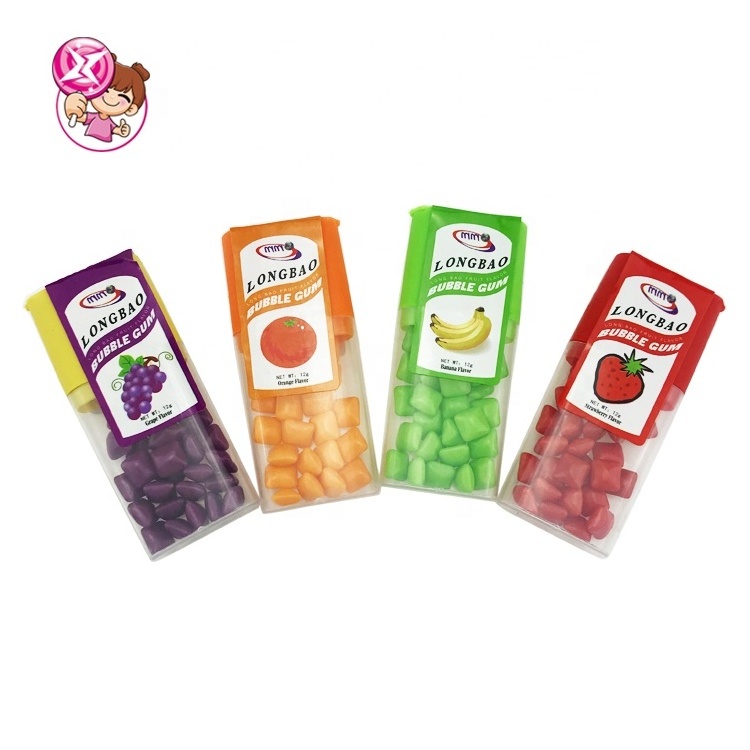 Hot sale longbao strawberry orange grape banana assorted fruity chewing gum