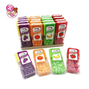 Hot sale longbao strawberry orange grape banana assorted fruity chewing gum