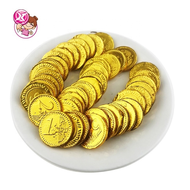 Wholesale Halal Golden Choco Coins Shape Chocolate Sweet Chocolate Flavor Candy To the Arab Market