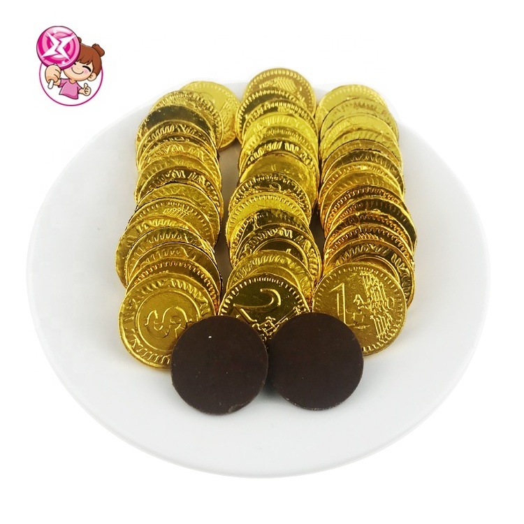 Wholesale Halal Golden Choco Coins Shape Chocolate Sweet Chocolate Flavor Candy To the Arab Market