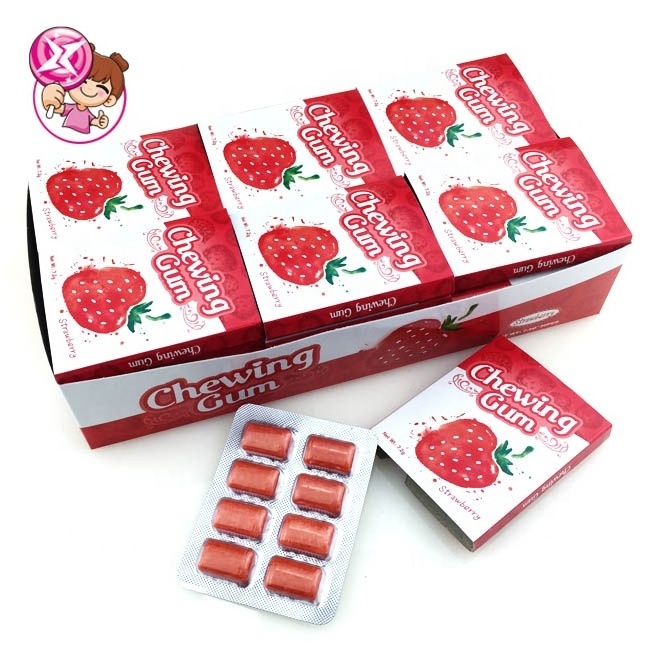 Factory wholesale high quality children's candy xylitol mint, strawberry, blueberry flavor square color sweet bubble gum