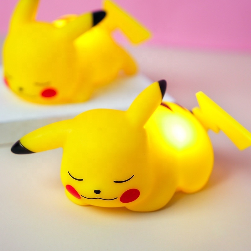 Battery Operated Baby Night Light Toys Gifts PVC Cartoon LED Baby Lamp Pikachu Sleeping Light