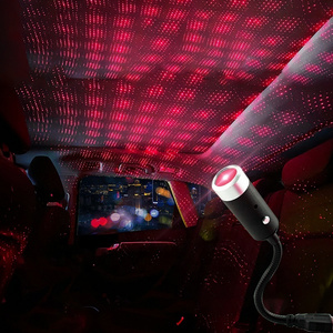 Adjustable Romantic red Interior Car Lights USB Star Projector Night Light Portable Auto Roof Lights Decoration for Car, Ceiling