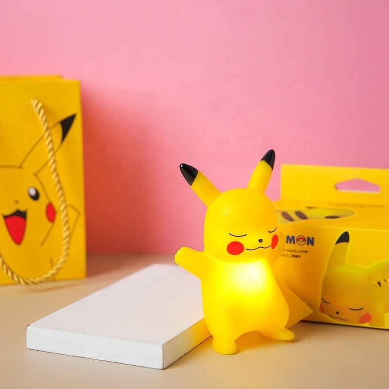 Battery Operated Baby Night Light Toys Gifts PVC Cartoon LED Baby Lamp Pikachu Sleeping Light