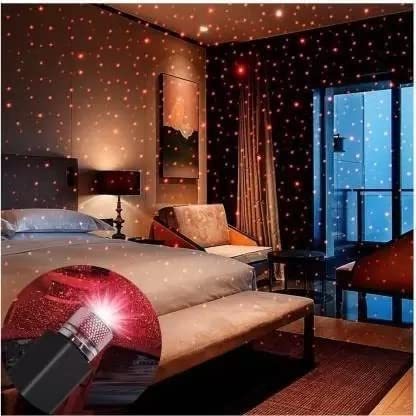 Adjustable Romantic red Interior Car Lights USB Star Projector Night Light Portable Auto Roof Lights Decoration for Car, Ceiling