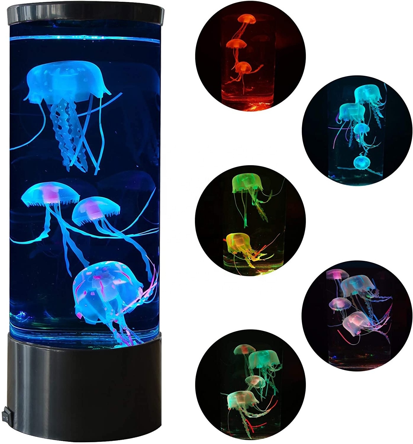 Jelly Fish Tank Aquarium Mood Lamp Color Changing LED Jellyfish Lava Lamp Round Gifts for All Holiday