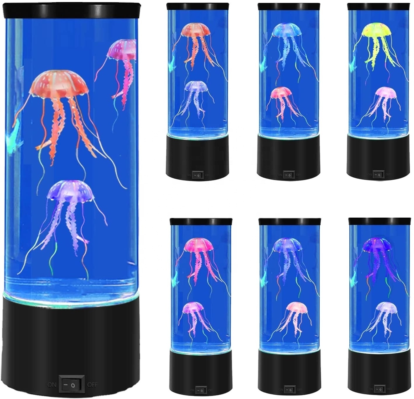 Jelly Fish Tank Aquarium Mood Lamp Color Changing LED Jellyfish Lava Lamp Round Gifts for All Holiday