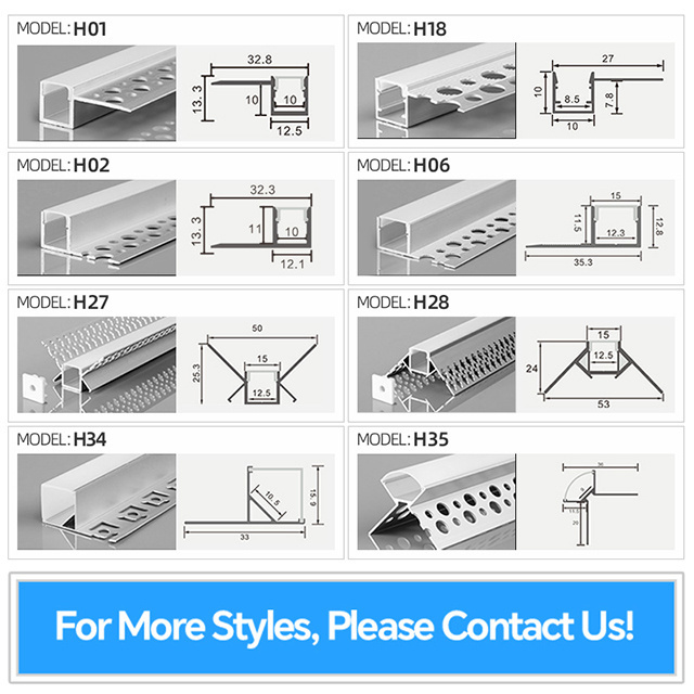 H11 68.5*13.3mm Customization LED Aluminum profile with PC Cover for LED Strip Recessed Linear Profil Alu Channel