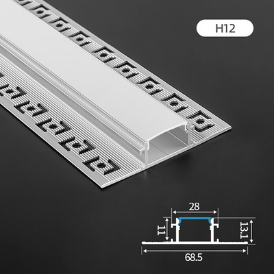 H12 For Ceiling Light Bar Lighting Black Strips Channel Recessed Drywall Plaster Gypsum In Aluminium Led Profile