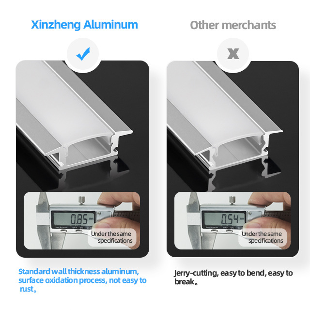 A1707C Extrusion Led Aluminum Channel wirh Diffuser Recessed Aluminum Profile for Led Strip Light