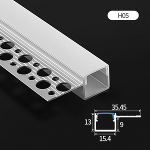 H05 Plaster Recessed Mounting LED Aluminum Profile Strip Light U Channel Corner Extrusion Channel for Ceiling