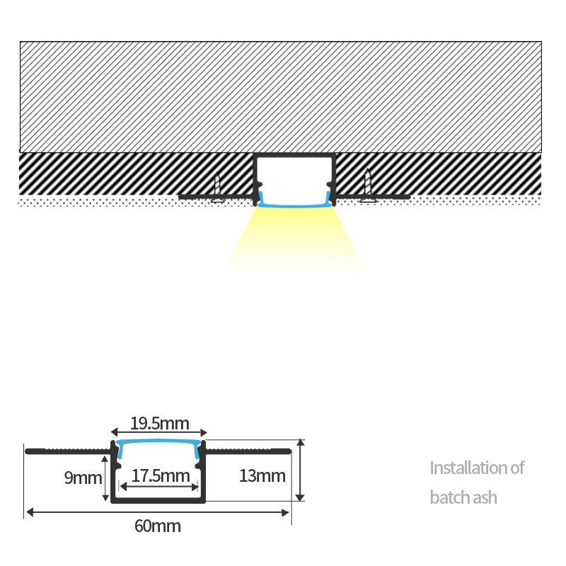 Hot Sale Plaster Led Aluminum Profile Drywall LED Light Strips Gypsum Aluminum Profile Channel Diffuser