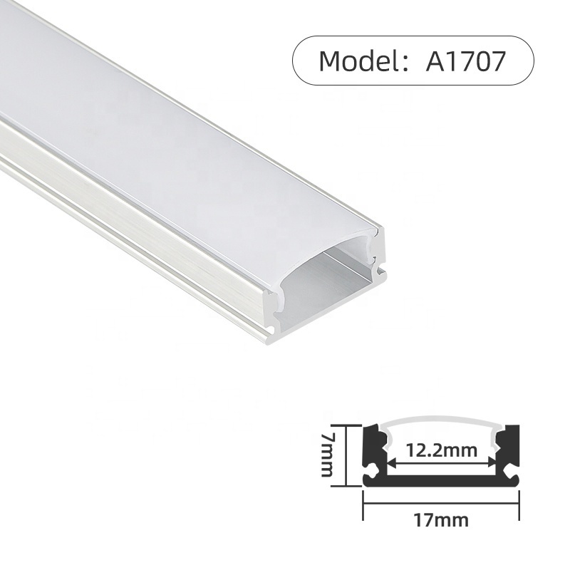 Custom Led Strip Light Aluminium Profile 17*7mm Recessed led Profile Aluminum Channel Diffuser White Black