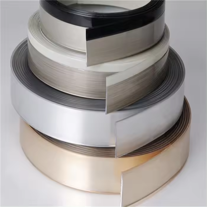 Flexible Self Adhesive PVC Decorative Table Banding Countertop Edging Strip Pre glue Edge Banding Trim