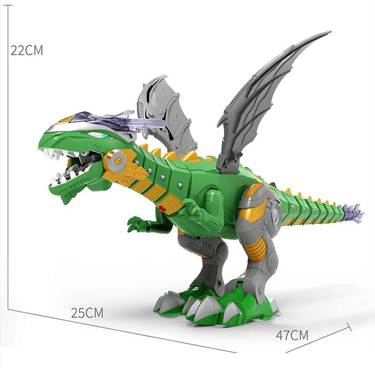 Hot selling electric spraying dinosaur B/O walking dinosaur toy with led light and spray smoke function