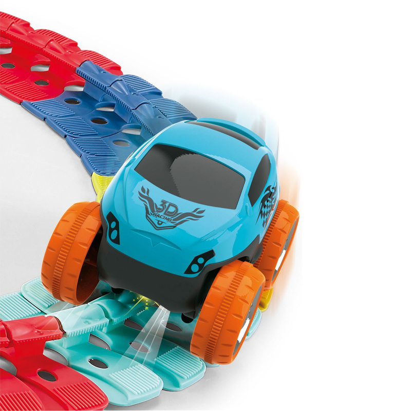 train toy with track set toys car educational race toddler track luminous