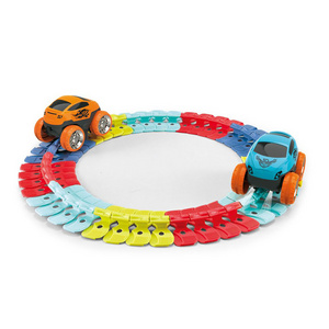 train toy with track set toys car educational race toddler track luminous