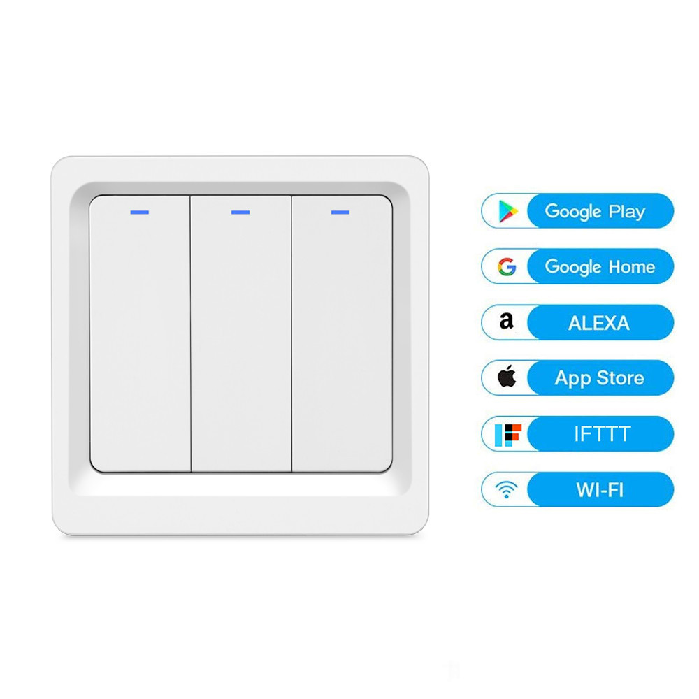 XZJ 86  Eu/UK Standard Tuya 3Gang  Wall Light Switch Wireless  Wireless Button  Panel Control Aleax Zigbee Switch