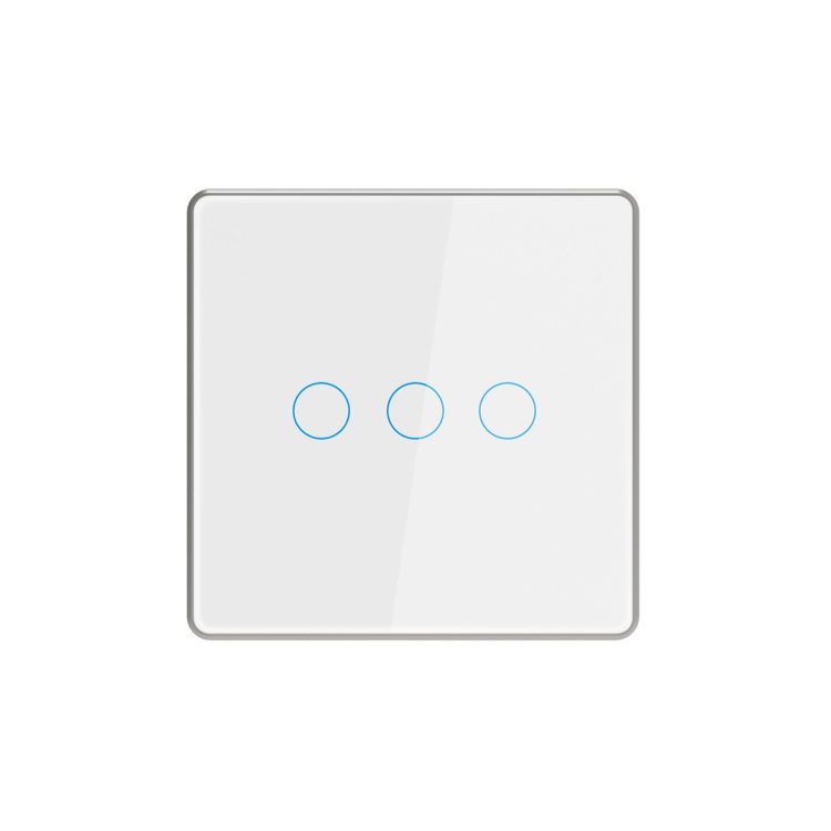 Tuya Zigbee 1/2/3 Gang Tuya Smart Switch Light  No Neutral Line Single Live Wire Touch Glass Wall Wireless  Electrical Switch