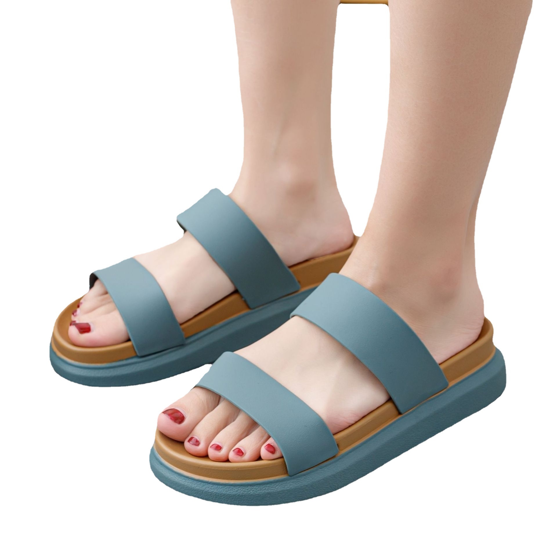 Spring and summer new fashion simple comfortable platform women's sandals and slippers outside wear height increasing