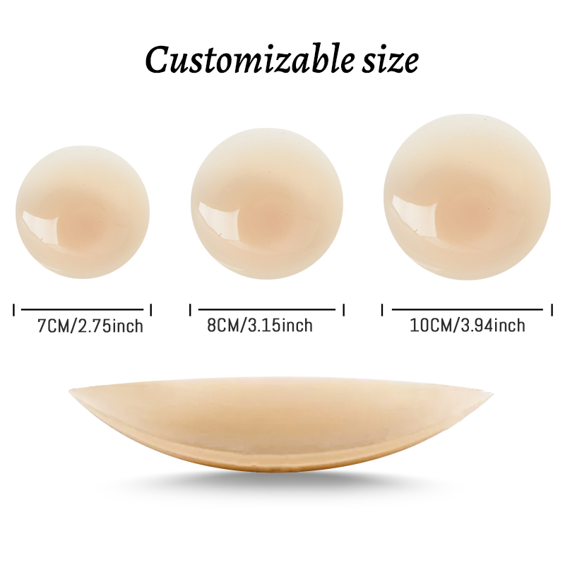 Sticky Nipple Pasties Adhesive Customized Women Breast Pasties Box Packaging Thin Seamless Reusable Silicone Nipple Covers