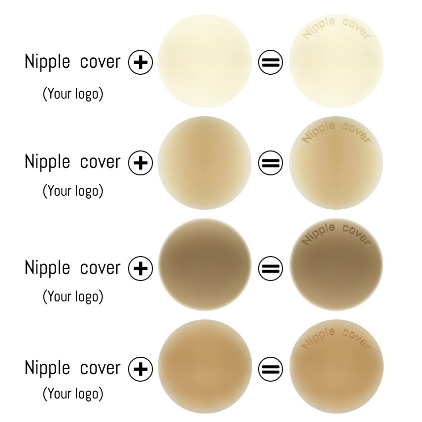 Sticky Nipple Pasties Adhesive Customized Women Breast Pasties Box Packaging Thin Seamless Reusable Silicone Nipple Covers