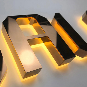 3d company name illuminated acrylic letter wall led store sign