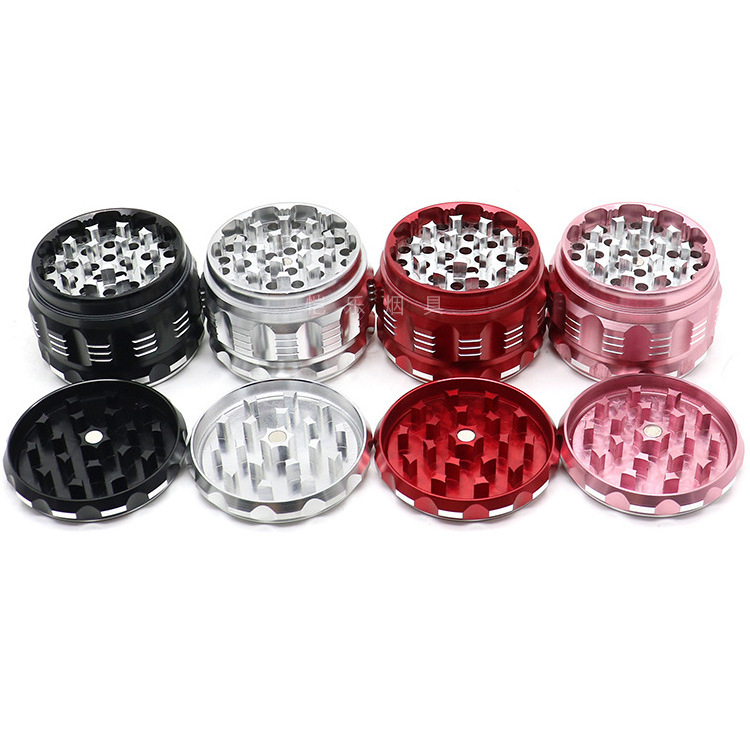 customized premium CNC hard teeth easy to clean and grind metal herb grinder 63mm aluminum alloy tobacco grinders