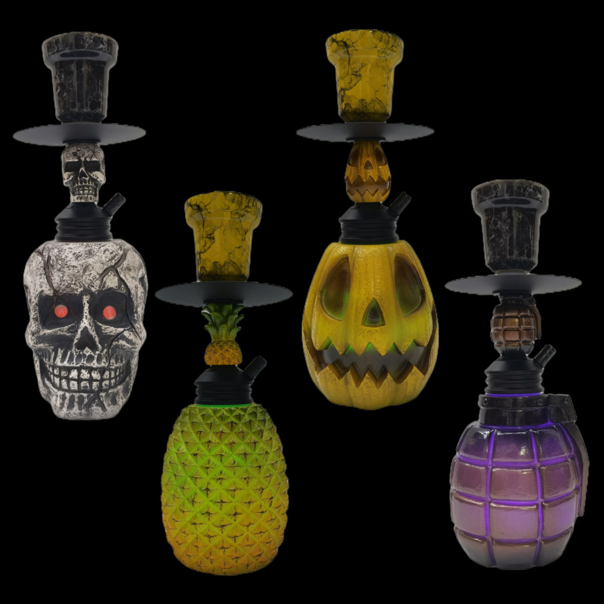 New design pineapple hookah for bar, popular pineapple light hookah