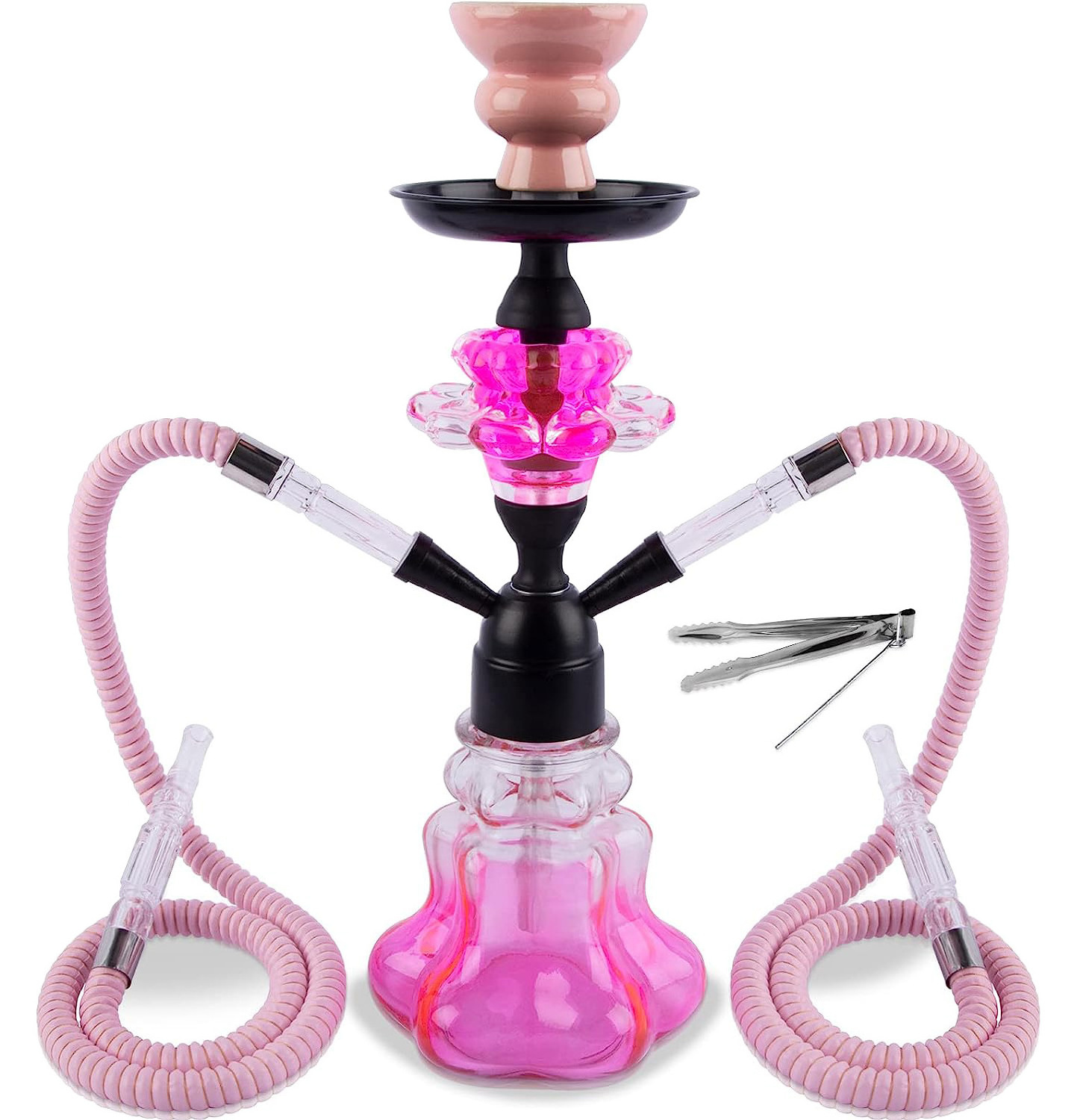 Hot sale Simple,Light Luxury  style small hookah bar shisha arabic hookah complete set of hookah accessories with double tubes