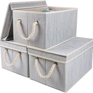 Foldable Closet Storage Boxes with Lids for Shelves Fabric Storage Bins for Organizing