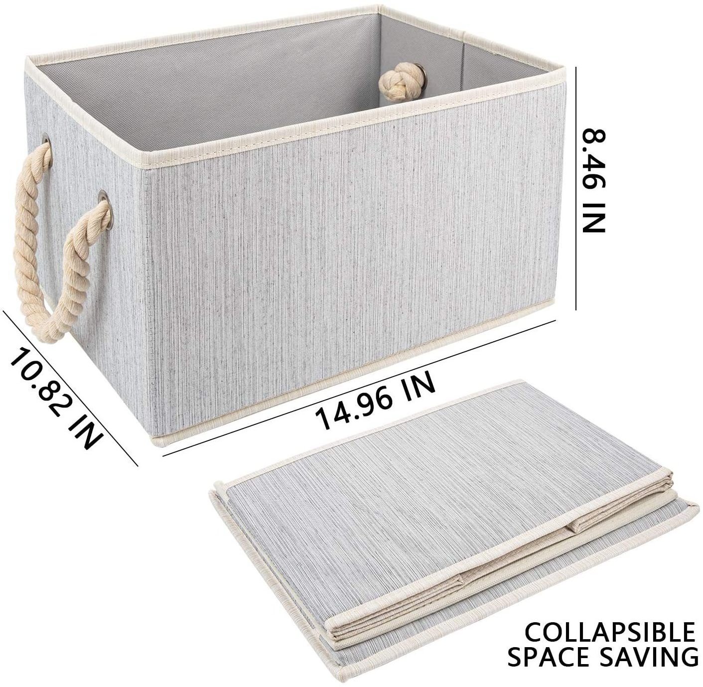 Foldable Closet Storage Boxes with Lids for Shelves Fabric Storage Bins for Organizing