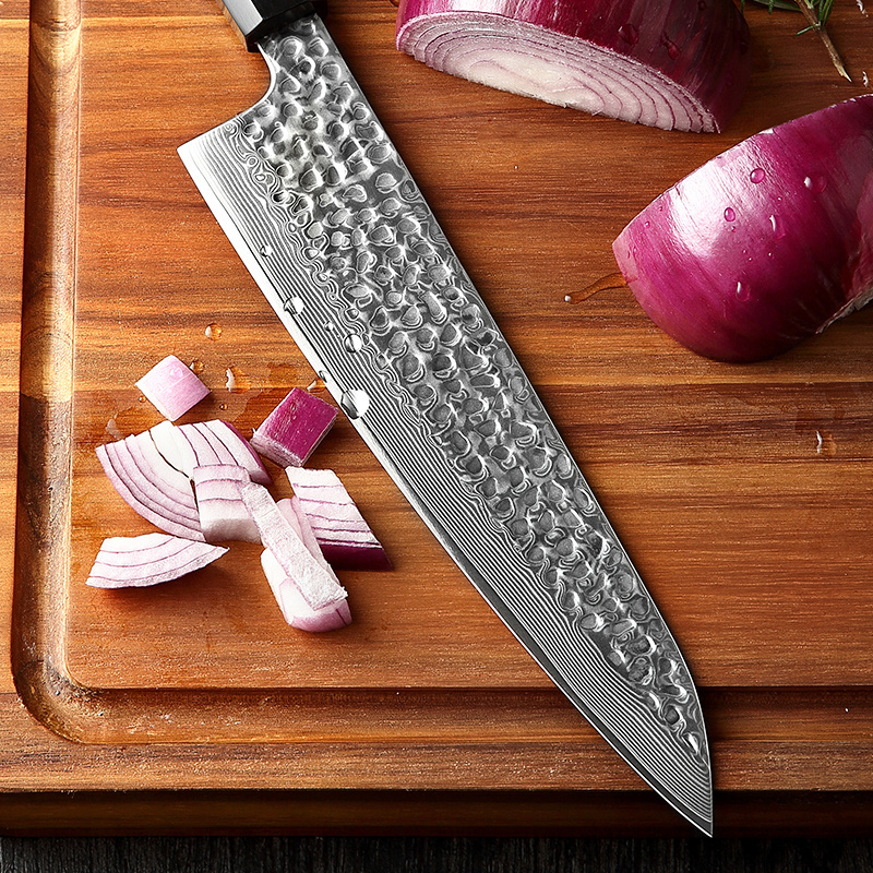 Professional Kitchen Handmade 67 Layers Damascus Steel Daily Kitchen Cut Usage or Promotion Gift Cutting Chef Knife