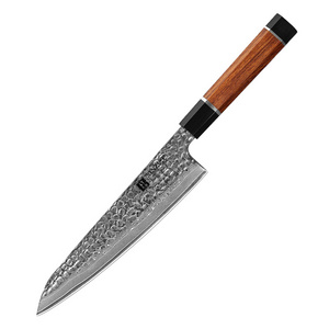 Professional Kitchen Handmade 67 Layers Damascus Steel Daily Kitchen Cut Usage or Promotion Gift Cutting Chef Knife