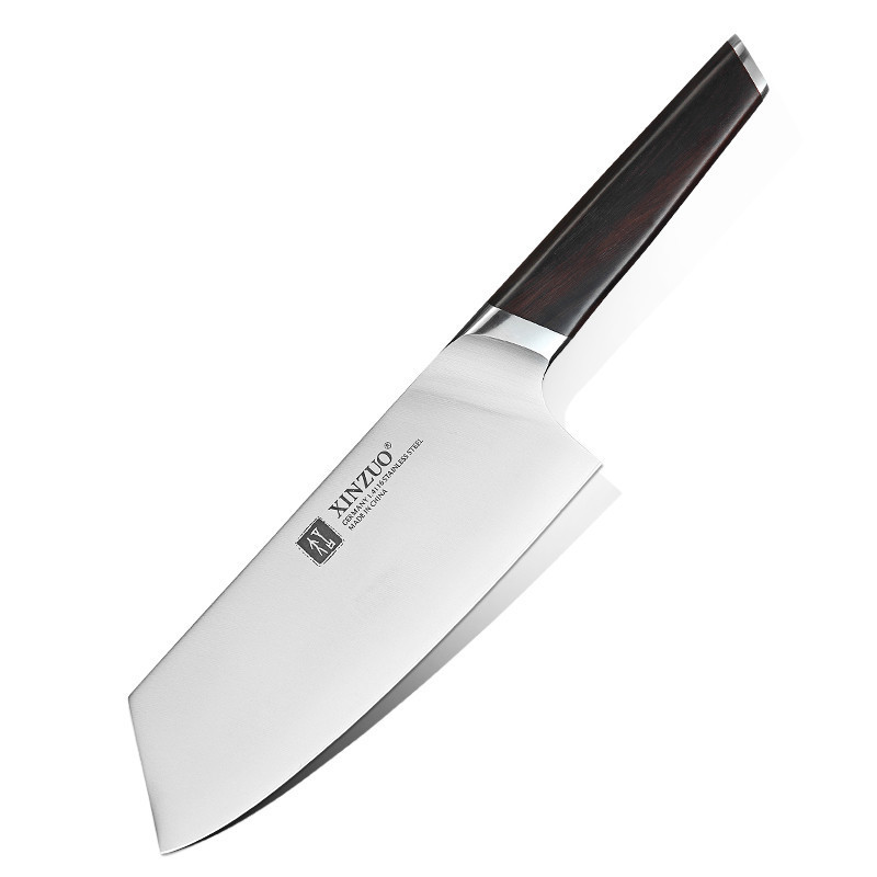 7.8 Inch German Stainless Steel Kitchen Cut Usage Carbon Steel Kitchen Cleaver Chopping Nakiri Knife