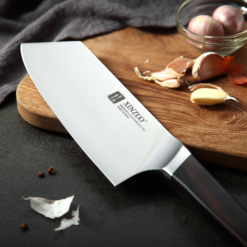 7.8 Inch German Stainless Steel Kitchen Cut Usage Carbon Steel Kitchen Cleaver Chopping Nakiri Knife