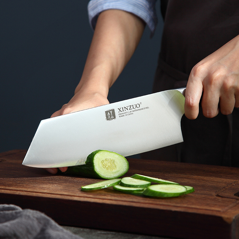 7.8 Inch German Stainless Steel Kitchen Cut Usage Carbon Steel Kitchen Cleaver Chopping Nakiri Knife