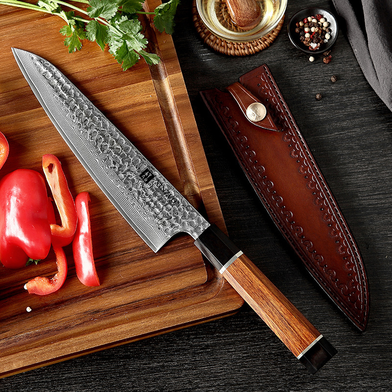 Professional Kitchen Handmade 67 Layers Damascus Steel Daily Kitchen Cut Usage or Promotion Gift Cutting Chef Knife