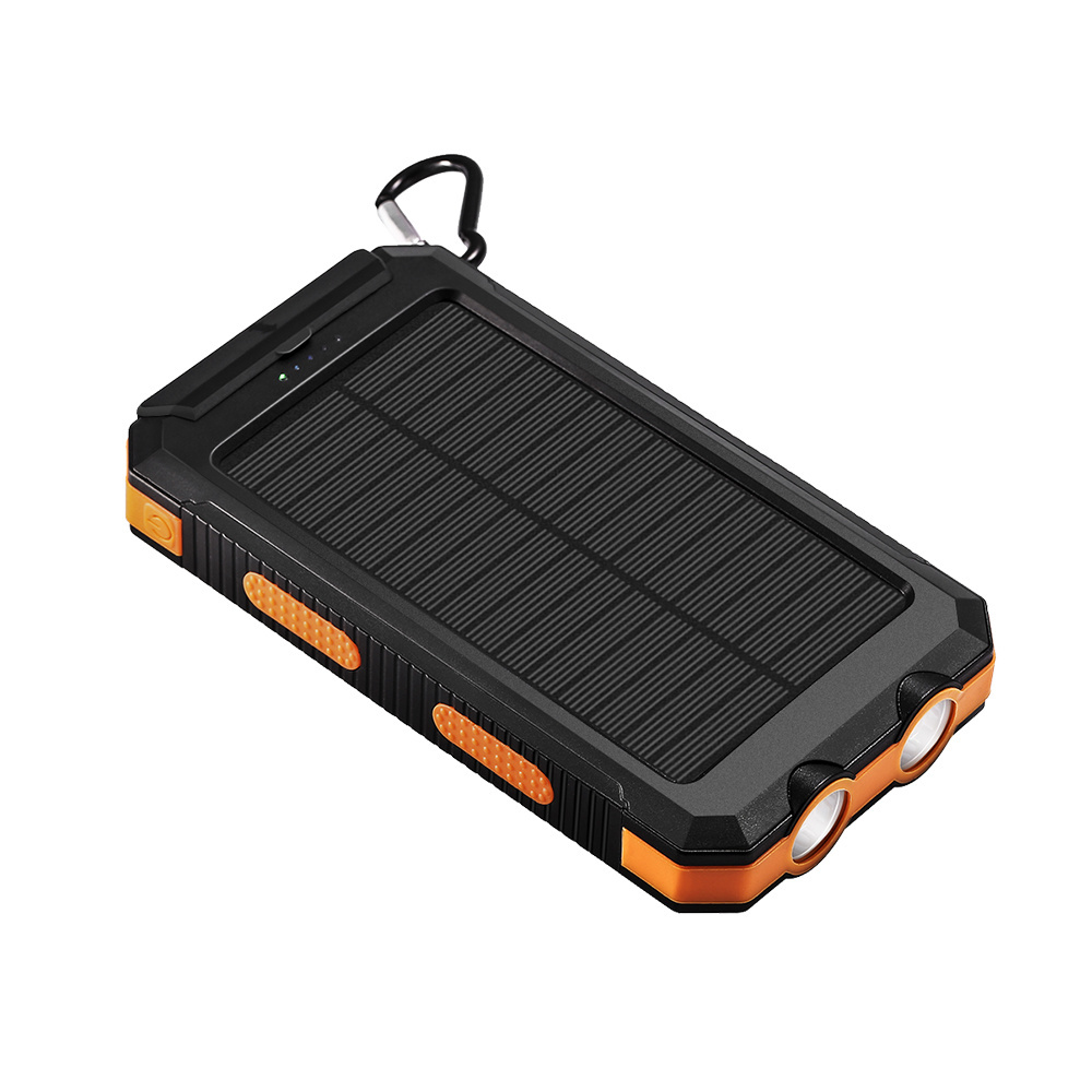 new arrival 2024 products 8000mAh large capacity dual USB LED flashlight outdoor waterproof portable compass solar power bank