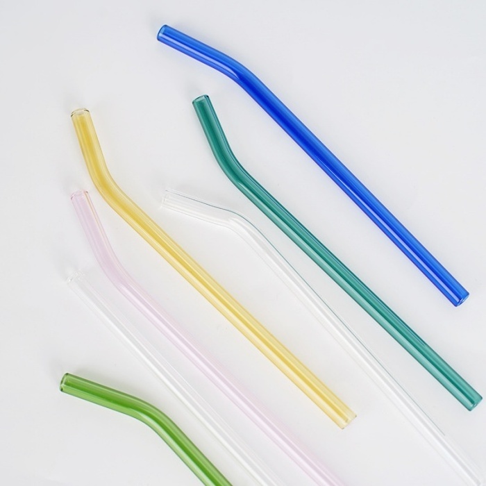 Glass Straw Factory Wholesale Transparent High Temperature Resistant High Borosilicate Straight Pipe Milk Tea Beverage Straw