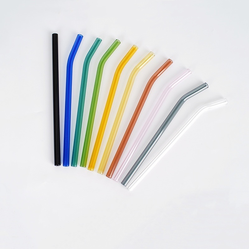 Glass Straw Factory Wholesale Transparent High Temperature Resistant High Borosilicate Straight Pipe Milk Tea Beverage Straw