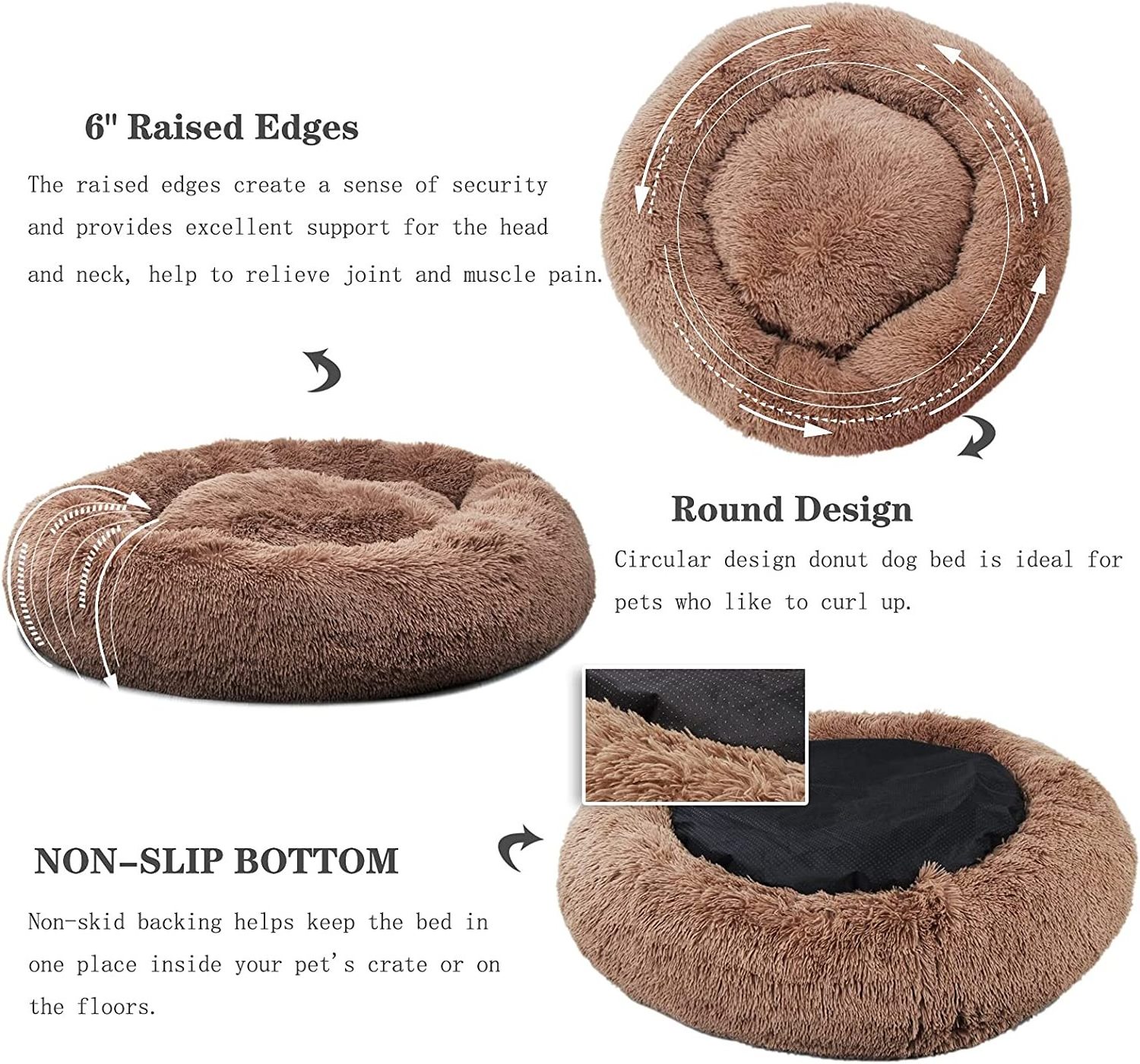 Hundebett xxl nest round donut pet bed for dog cat donut cat and dog bed