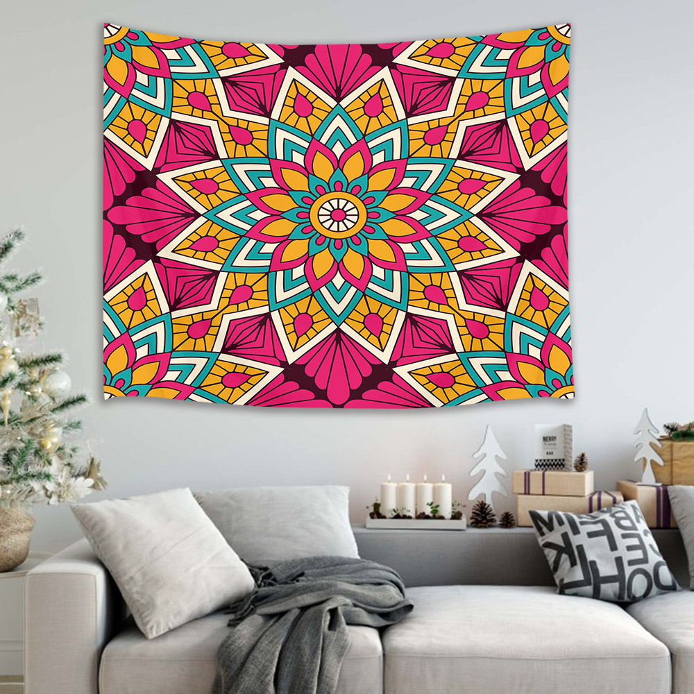 Mandala Bohemian Hippie Psychedelic Tapestry Wall Decor Dorm Decor Tapestry Wall Hanging AUBUSSON Printed Decoration