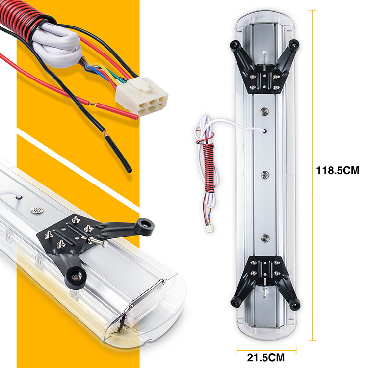 47inch 220w emergency security top roof  strobe amber warning lightbar traffic engineering yellow flashing light bar