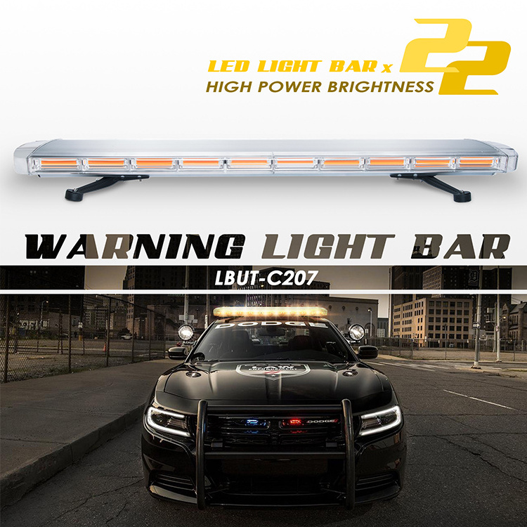 47inch 220w emergency security top roof  strobe amber warning lightbar traffic engineering yellow flashing light bar